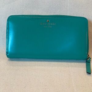 Kate Spade Blue Zip top Card holder wallet